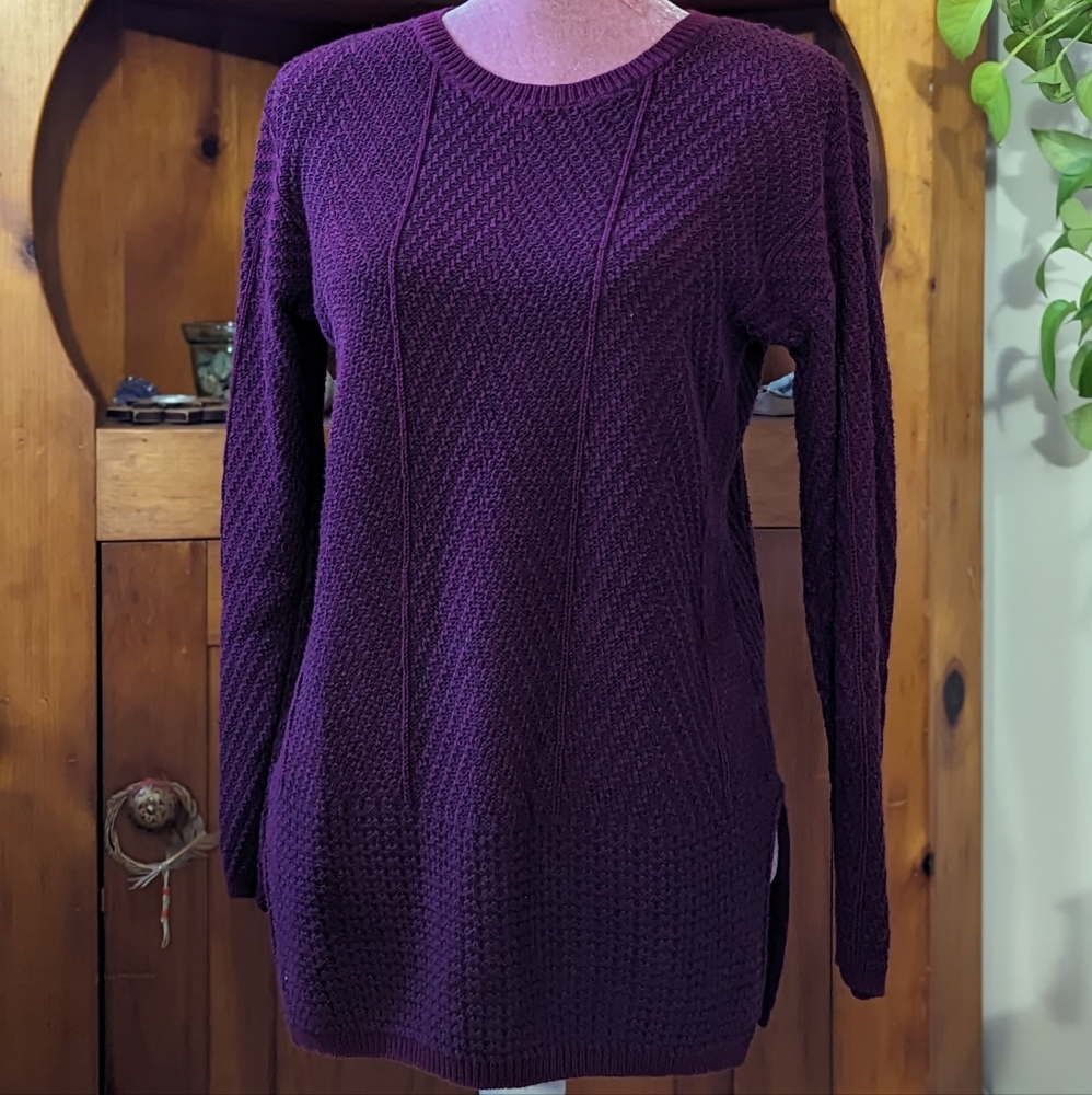 LAST CHANCE!!!  Eight Eight Eight long sweater, burgundy, size small.